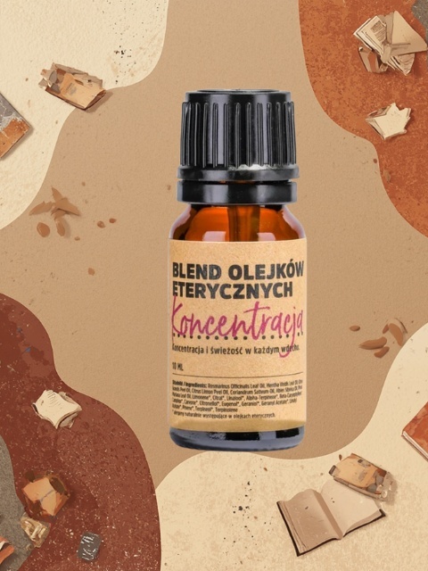 Blend olejków eterycznych Koncentracja | mieszanka na skupienie, 100% naturalnych olejków