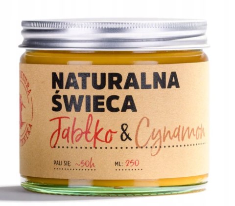 Naturalna Świeca Sojowa Jabłko & Cynamon z Manufaktury Bursztynnika