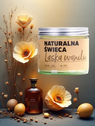 Naturalna Świeca Sojowa Laska Wanilii Manufaktura Bursztynnika
