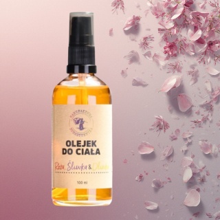 Olejek do ciała Róża, Śliwka & Oliwka - Manufaktura Bursztynnika 100 ml