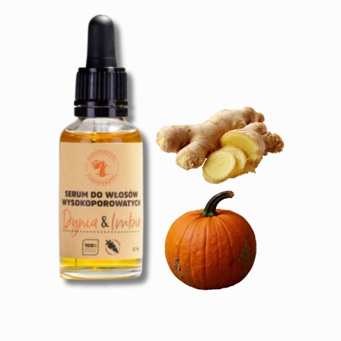 Serum do włosów wysokoporowatych Dynia & Imbir 30ml