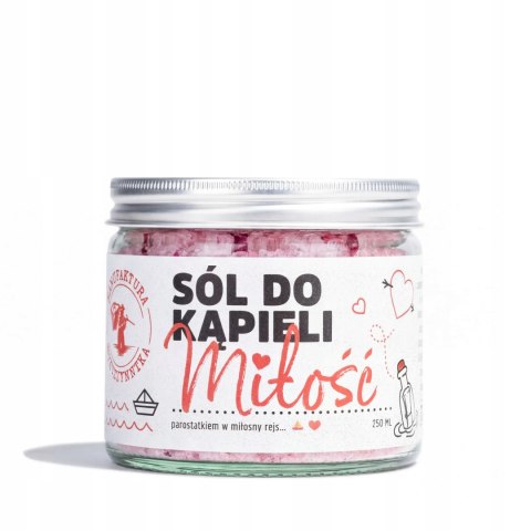Sól do kąpieli Miłość – naturalna sól z olejkami eterycznymi na romantyczną kąpiel – Manufaktura Bursztynnika 350 g