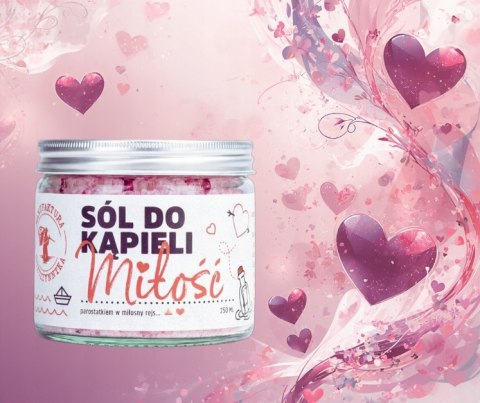 Sól do kąpieli Miłość – naturalna sól z olejkami eterycznymi na romantyczną kąpiel – Manufaktura Bursztynnika 350 g