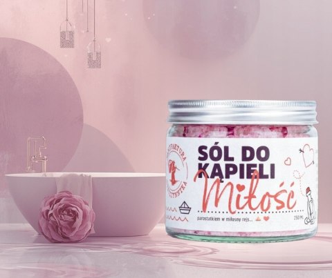 Sól do kąpieli Miłość – naturalna sól z olejkami eterycznymi na romantyczną kąpiel – Manufaktura Bursztynnika 350 g