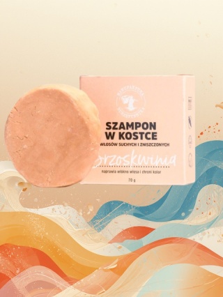 Szampon w kostce do włosów suchych i zniszczonych, Brzoskwinia, 70g
