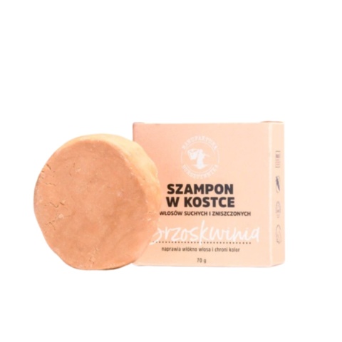 Szampon w kostce do włosów suchych i zniszczonych, Brzoskwinia, 70g