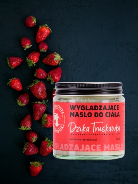 Wygładzające Masło do Ciała Dzika Truskawka 120ml Manufaktura Bursztynnika