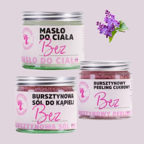 Zestaw "Bez" – domowe spa o zapachu bzu: kąpiel, peeling, masło