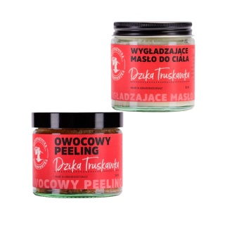 Zestaw Dzika Truskawka — peeling & masło do ciała