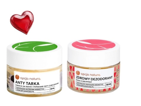 Zestaw krem do stóp + zdrowy dezodorant Pinia & Grejpfrut, Opcja Natura