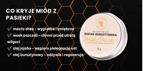 Balsam do ust Miód z Pasieki naturalny ochronny 15 ml