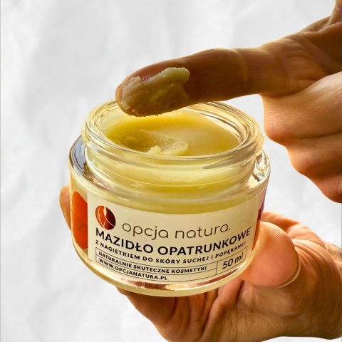 Mazidło Opatrunkowe z nagietkiem – naturalny opatrunek do skóry suchej i popękanej – Opcja Natura 50 ml