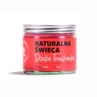 Naturalna Świeca Sojowa Dzika Truskawka 120ml Manufaktura Bursztynnika