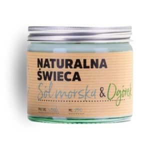 Naturalna Świeca Sojowa Sól Morska & Ogórek 250ml Manufaktura Bursztynnika