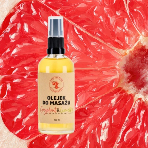 Olejek do Masażu Grejpfrut & Limetka - Manufaktura Bursztynnika 100 ml