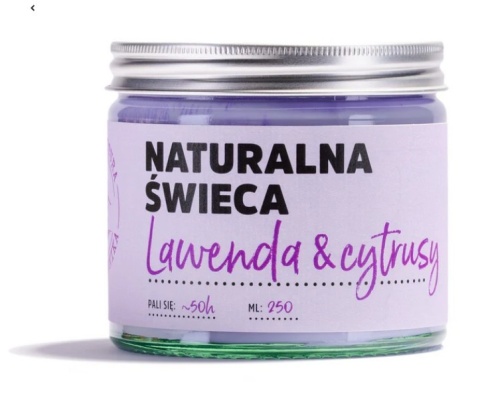Świeca naturalna sojowa Lawenda & Cytrusy 120ml