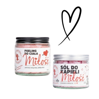 Zestaw Miłość: Peeling do ciała + Sól do kąpieli