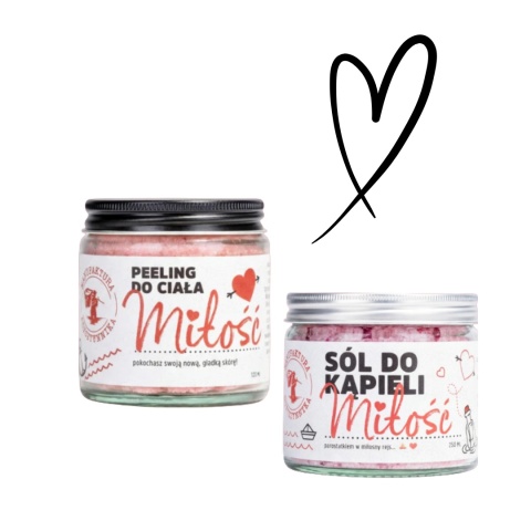 Zestaw Miłość: Peeling do ciała + Sól do kąpieli